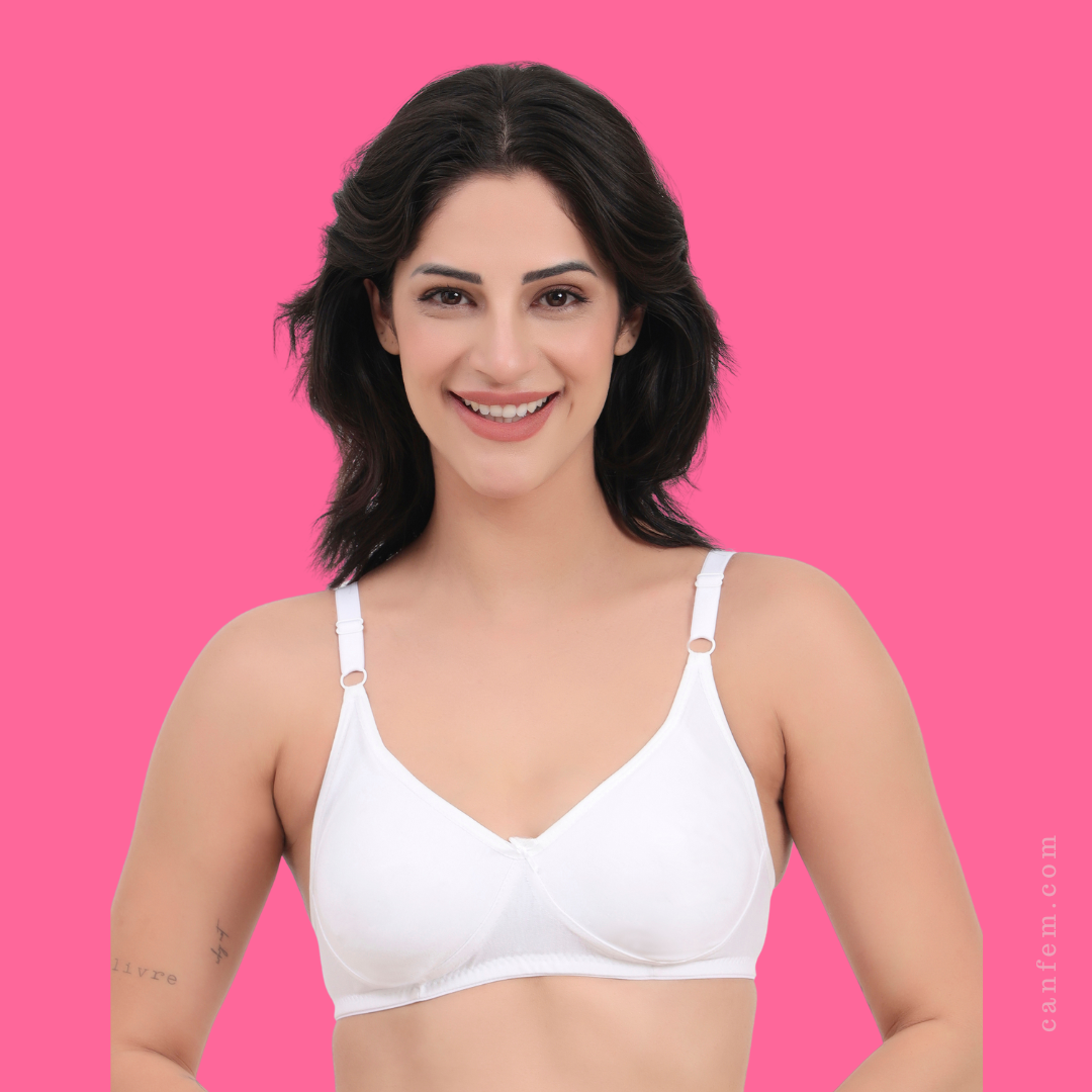 Canfem White Basic Cancer Bra