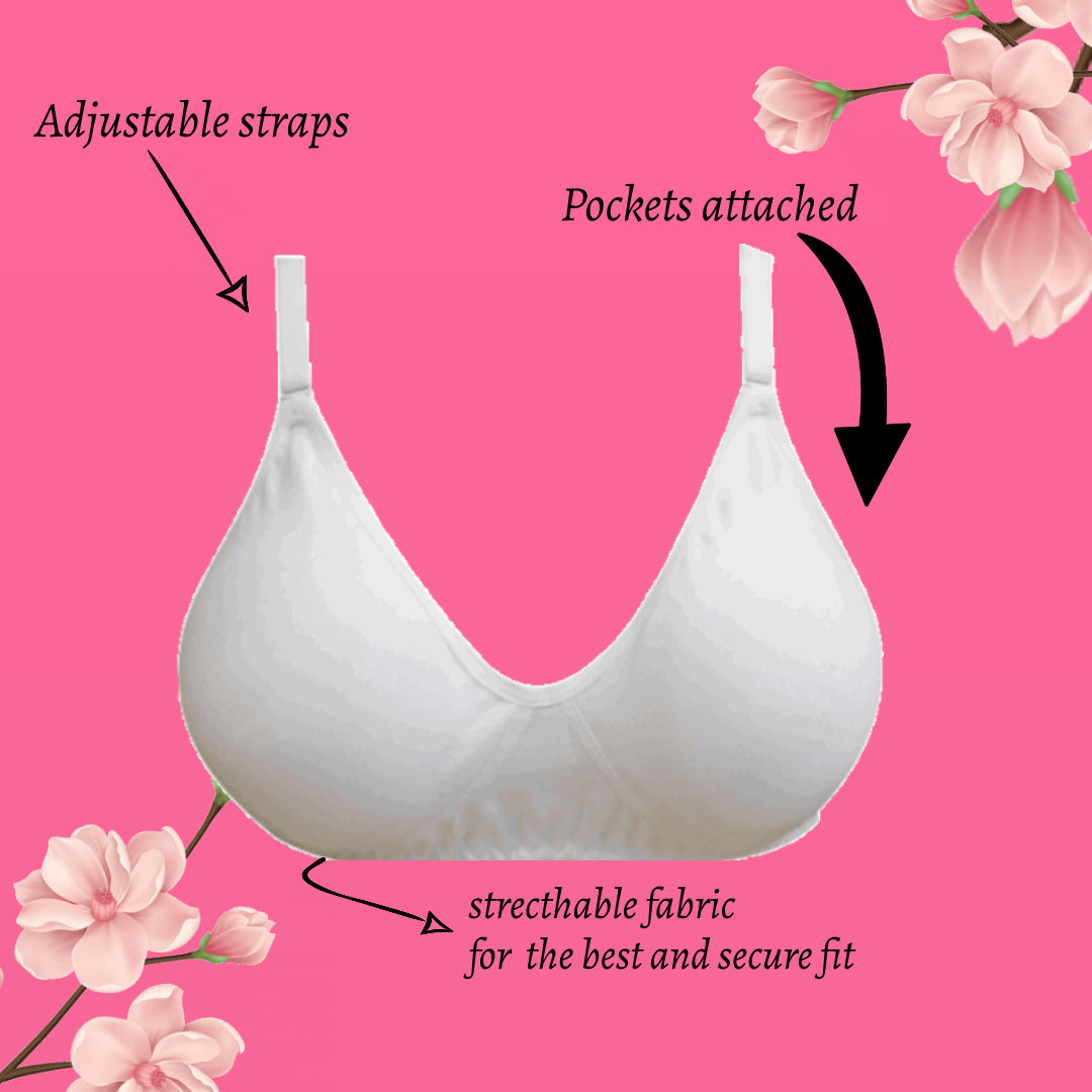 Canfem White Basic Cancer Bra