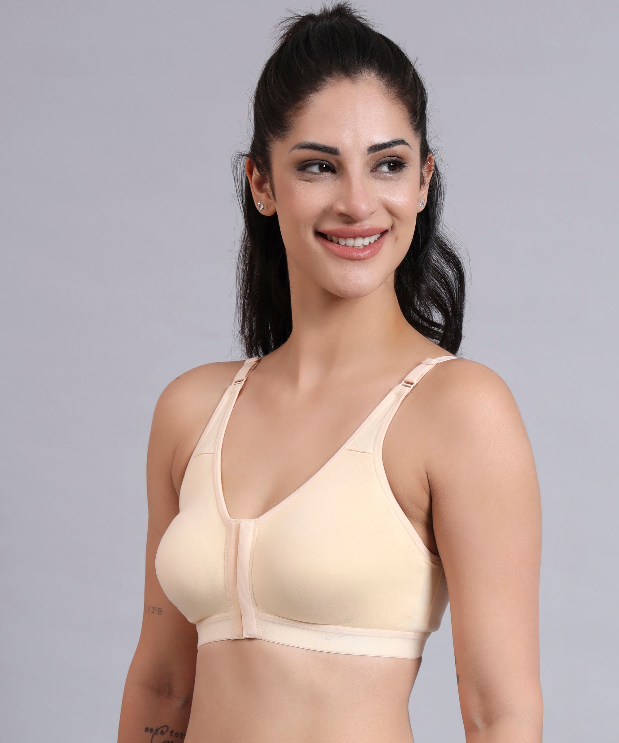 Front Open Bra with Pockets